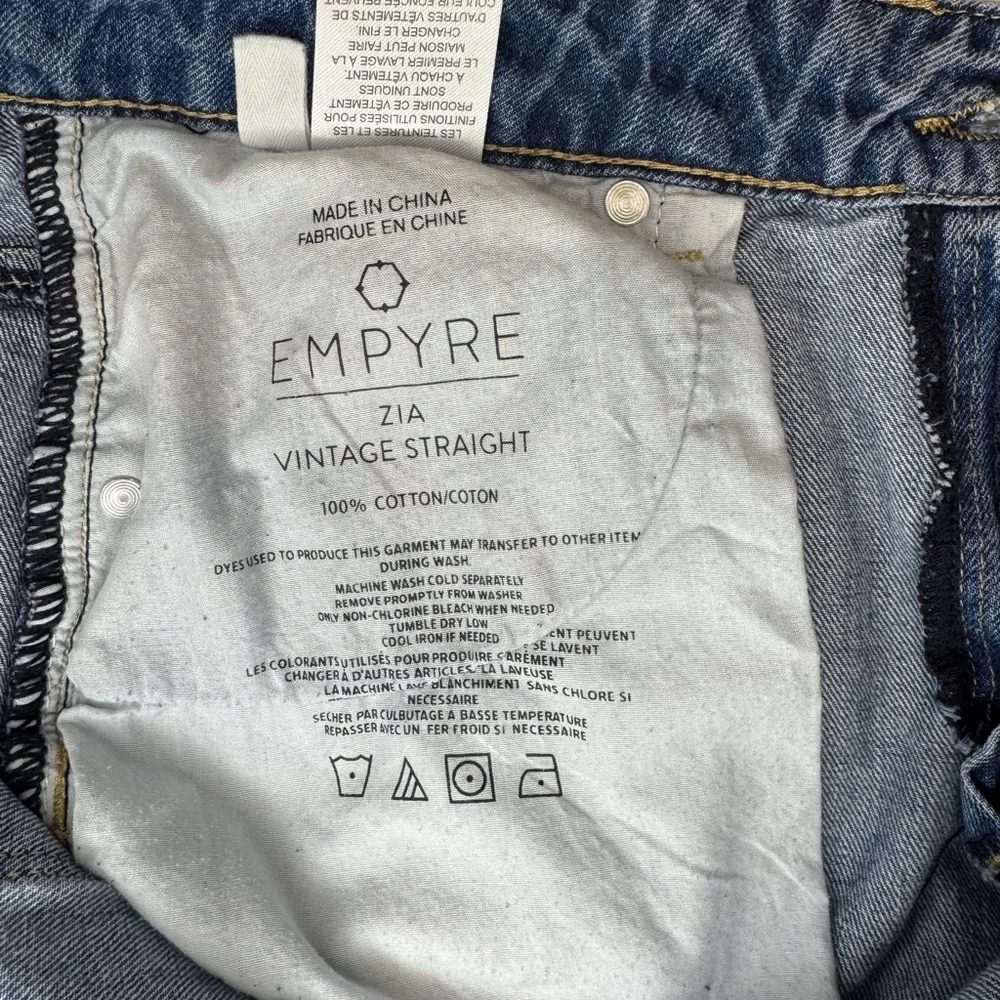 Empyre Zia Vintage Straight Leg Blue Jeans %100 Cotton Women’s Size 4 - Picture 8 of 16